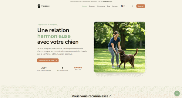 Exemple de site web moderne Design Canin avec design professionnel